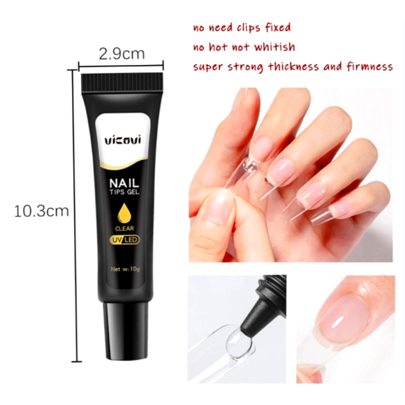 UV/LED Clear Solid Nail tip gel glue - Picture 1 of 4